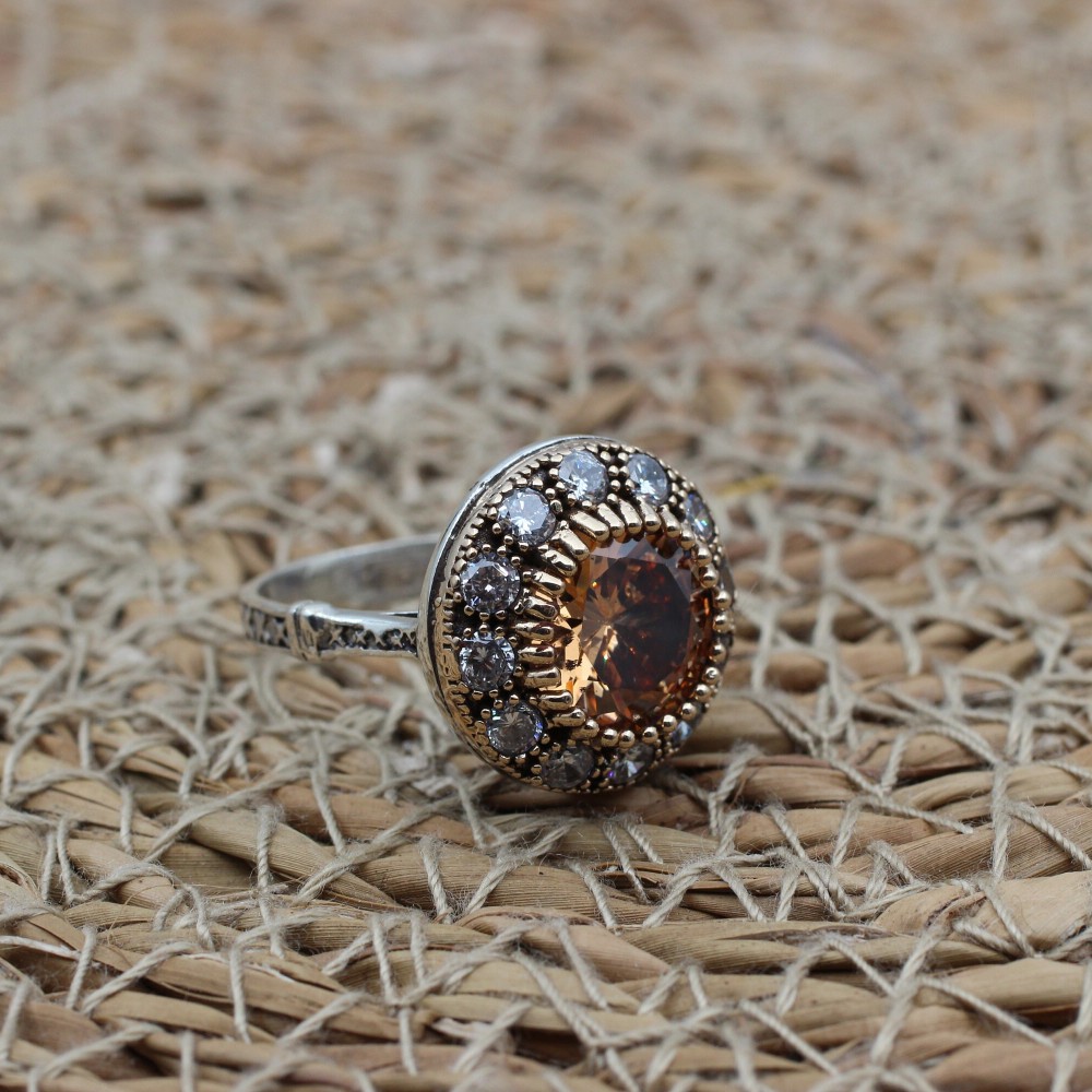 Topaz Ladies Set, Handmade Set Women, Turkish Handmade, Ladies Jewelry Set, Ottoman Set, Earring, Pendant, Ladies Set, 925 Sterling Silver