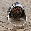 Turkish Handmade Silver Mens Ring, Men's Agate Ring, Handmade Ring, Ottoman Men Ring, Men's Jewelry, Gift for Him, 925k Sterling Silver Ring