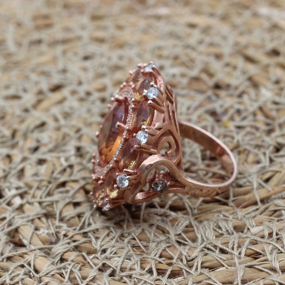 Alexandrite Women Ring, Handmade Ring, Turkish Handmade Silver Ladies Ring, Rose Gold Plated Ring, Ladies Ring, 925k Sterling Silver Ring Alexandrite Women Ring, Handmade Ring, Turkish Handmade Silver Ladies Ring, Rose Gold Plated Ring, Ladies Ring, 925k Sterling Silver Ring