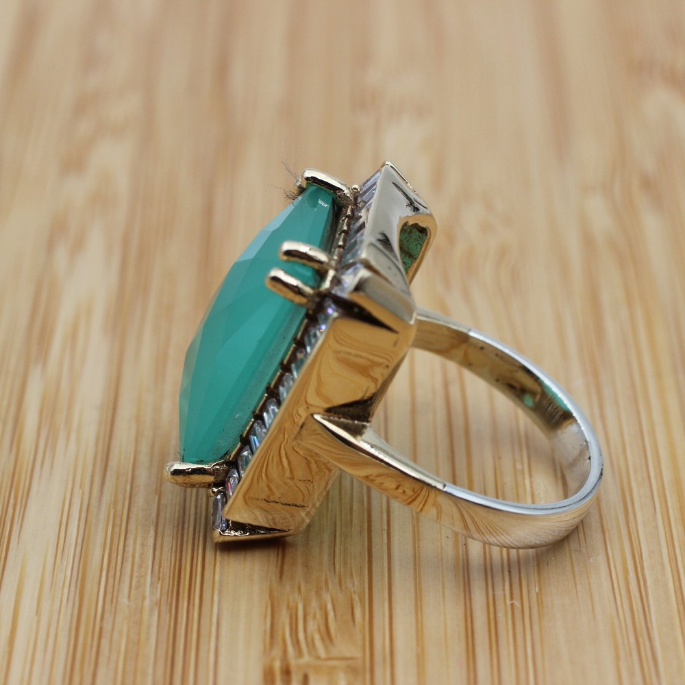Turkish Handmade Ring, Silver Ladies Ring, Handmade Women Ring, Ottoman Women Ring, Jade Topaz Ring, Ladies Ring, 925k Sterling Silver Ring,
