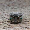 Alexandrite Ladies Ring, Two Stone Ladies Ring, Emerald Women Ring, Handmade Women Ring, Reversible Ring, Women's Ring, 925 Sterling Silver,