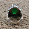 Emerald Men's Ring, Ottoman Men's Ring, Handmade Men's Ring, Turkish Handmade Men's Ring, Men's Jewelry, Gift for Him, 925 Sterling Silver