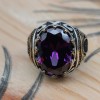 Amethyst Men's Ring, Mens Handmade Ring, Turkish Handmade Silver Men Ring, Ottoman Men Ring, Men Jewelry, Gift for Him, 925k Sterling Silver