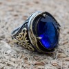 Turkish Handmade Silver Men Ring, Mens Handmade Ring, Ottoman Ring, Sapphire Ring, Men's Jewelry, Gift for Him, 925k Sterling Silver Ring Turkish Handmade Silver Men Ring, Mens Handmade Ring, Ottoman Ring, Sapphire Ring, Men's Jewelry, Gift for Him, 925k Sterling Silver Ring