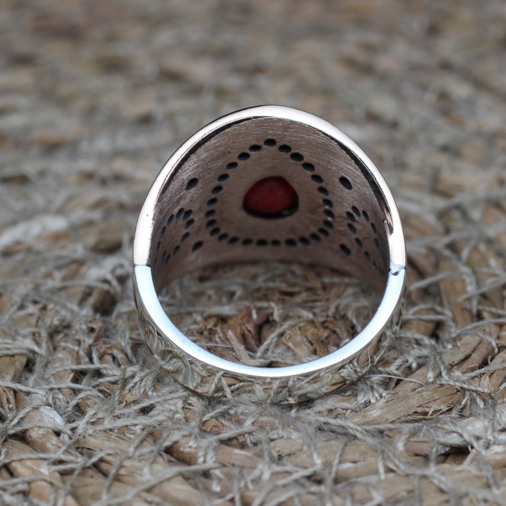 Ruby Ring, Handmade Women's Ring, Turkish Handmade Ring, Authentic Ring, Ottoman Ring, Ladies Ring, 925k Sterling Silver, Gift For Her,