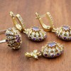 Amethyst Ladies Set, Authentic Set, Handmade Set Women, Turkish Handmade, Ladies Jewelry Set, Earring, Ladies Set, 925k Sterling Silver