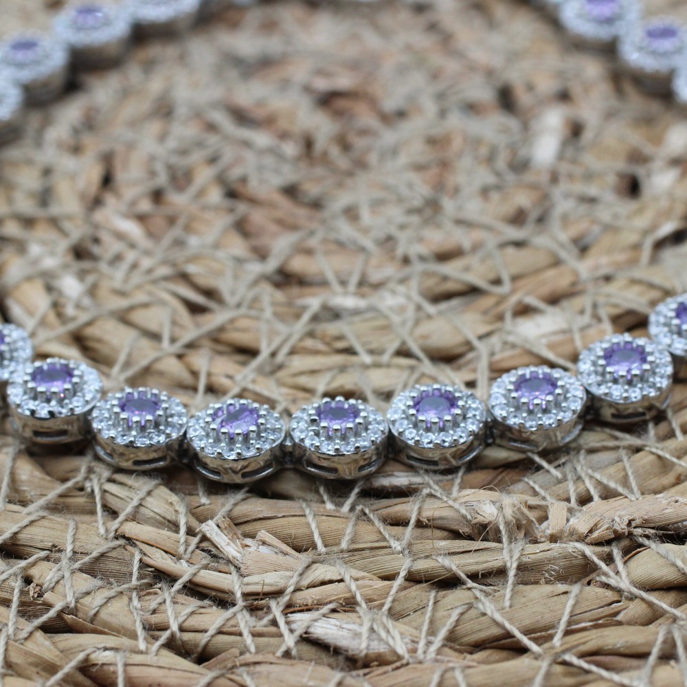 Amethyst Bracelet, Ottoman Bracelet, Handmade Bracelet, Bangle Cuff, Turkish Handmade, Ladies Bracelet, Gift For Her, 925k Sterling Silver,