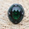 Emerald Men's Ring, Ottoman Men's Ring, Handmade Men's Ring, Turkish Handmade Men's Ring, Men's Jewelry, Gift for Him, 925 Sterling Silver