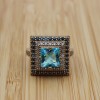 Turkish Handmade Ring, Silver Ladies Ring, Handmade Women Ring, Ottoman Women Ring, Aquamarine Ring, Ladies Ring, 925k Sterling Silver Ring,