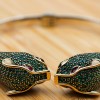 Emerald Bracelet, Tiger Bracelet, Handmade Bracelet, Bangle Cuff, Turkish Handmade, Ottoman Bracelet, Gift For Her, 925k Sterling Silver