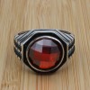 Turkish Handmade Ring, Men's Handmade Ring, Cubic Zircon, Ottoman Men's Ring, Ruby Ring, Men's Jewelry, Gift for Him, 925k Sterling Silver,
