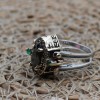 Onyx Ladies Ring, Two Stone Ladies Ring, Zircon Ring, Handmade Women Ring, Reversible Ring, Ottoman Women's Ring, 925 Sterling Silver,