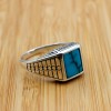 Turquoise Men's Ring, Handmade Ring, Turkish Handmade Silver Men Ring, Ottoman Ring, Men's Jewelry, Gift for Him, 925k Sterling Silver Ring