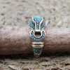 Turquoise Tiger Ring, Handmade Women Ring, Turkish Handmade Silver Ladies Ring, Women Ring, Ladies Ring, 925k Sterling Silver, Tiger Ring,