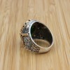 Emerald Men's Ring, Handmade Mens Ring, Turkish Handmade Silver Men Ring, Ottoman Men Ring, Mens Jewelry, Gift for Him, 925k Sterling Silver