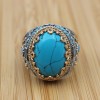 Turquoise Men's Ring, Handmade Ring, Turkish Handmade Silver Men Ring, Ottoman Ring, Men's Jewelry, Gift for Him, 925k Sterling Silver Ring