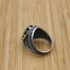 Mens Handmade Ring, Turkish Handmade Silver Men Ring, Ottoman Men Ring, Emerald Ring, Men's Jewelry, Gift for Him, 925k Sterling Silver Ring