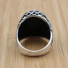 Turkish Handmade Silver Men's Ring, Men's Handmade Ring, Men's Ring, Onyx Men's Ring, Ottoman Mens Ring, Gift for Him, 925k Sterling Silver,