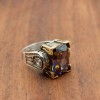 Handmade Women's Ring, Mystic Topaz Ring, Turkish Handmade Ring, Ladies Ring, Ottoman Women Ring, Ladies Ring, 925k Sterling Silver Ring,