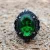 Mens Handmade Ring, Turkish Handmade Silver Men Ring, Ottoman Men Ring, Emerald Ring, Men's Jewelry, Gift for Him, 925k Sterling Silver Ring