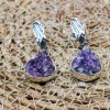 Amethyst Ladies Earring, Stud Earring, Handmade Women's Earring, Turkish Handmade, Ottoman Ladies Earring, Gift For Her, 925 Sterling Silver