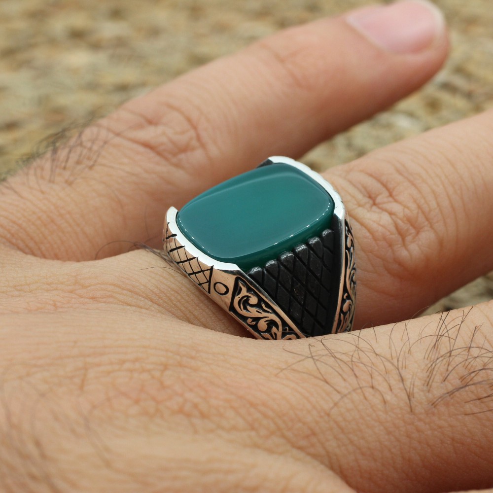Men's Agate Ring, Handmade Ring, Turkish Handmade Silver Men Ring, Ottoman Men Ring, Men's Jewelry, Gift for Him, 925k Sterling Silver Ring Men's Agate Ring, Handmade Ring, Turkish Handmade Silver Men Ring, Ottoman Men Ring, Men's Jewelry, Gift for Him, 925k Sterling Silver Ring