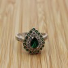 Emerald Ring, Ladies Ring, Handmade Women's Ring, Turkish Handmade Ring, Authentic Ring, Ottoman Ring, 925k Sterling Silver, Emerald Zircon