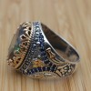 Turkish Handmade Silver Men's Ring, Men's Handmade Ring, Yemeni Ring, Mystic Topaz Ring, Ottoman Ring, Gift for Him, 925k Sterling Silver,