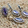Amethyst Set, Authentic Set, Handmade Set Women, Turkish Handmade, Ladies Jewelry Set, Earring, Pendant, Ladies Set, 925k Sterling Silver