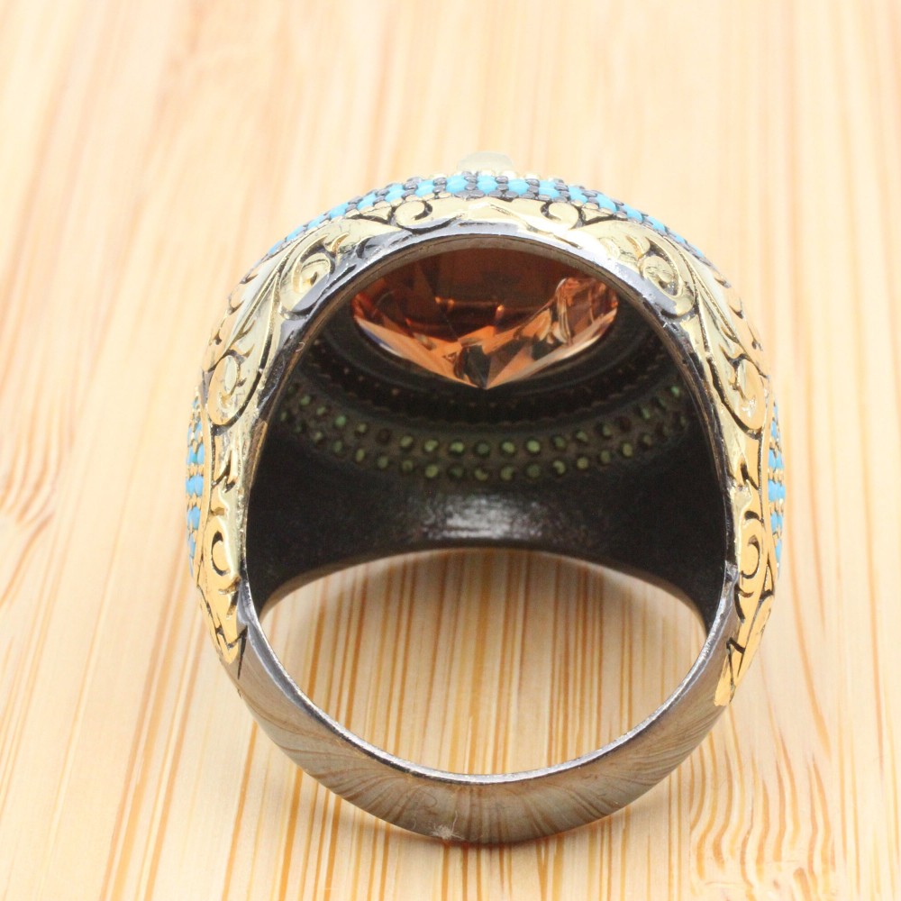 Men's Handmade Ring, Turkish Handmade, Silver Men Ring, Ottoman Ring, Alexandrite Ring, Men's Jewelry, Gold Ring, 925k Sterling Silver Ring