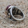 Mens Handmade Ring, Turkish Handmade Silver Men Ring, Ottoman Men Ring, Ruby Ring, Men's Jewelry, Gift for Him, 925k Sterling Silver Ring