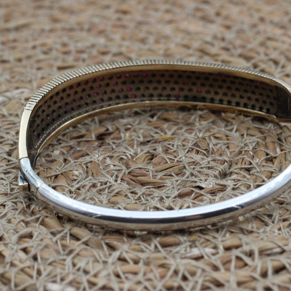 Ruby Bracelet, Ottoman Bracelet, Handmade Bracelet, Bangle Cuff, Bangle Bracelet, Turkish Handmade, Gift For Her, 925k Sterling Silver, Ruby