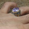 Amethyst Men's Ring, Mens Handmade Ring, Turkish Handmade Silver Men Ring, Ottoman Men Ring, Men Jewelry, Gift for Him, 925k Sterling Silver
