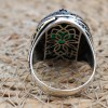 Emerald Men's Ring, Ottoman Men's Ring, Handmade Men's Ring, Turkish Handmade Men's Ring, Men's Jewelry, Gift for Him, 925 Sterling Silver