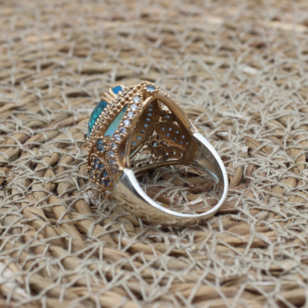 Turkish Handmade Ring, Silver Ladies Ring, Handmade Women Ring, Ottoman Women Ring, Aquamarine Ring, Ladies Ring, 925k Sterling Silver Ring, Turkish Handmade Ring, Silver Ladies Ring, Handmade Women Ring, Ottoman Women Ring, Aquamarine Ring, Ladies Ring, 925k Sterling Silver Ring,