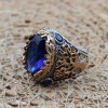 Sapphire Men's Ring, Tree Of Life Ring, Handmade Men's Ring, Turkish Handmade Men's Ring, Men's Jewelry, Gift for Him, 925 Sterling Silver