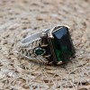 Emerald Men's Ring, Ottoman Men's Ring, Handmade Men's Ring, Turkish Handmade Men's Ring, Men's Jewelry, Gift for Him, 925 Sterling Silver