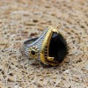 Onyx Ring, Men's Ring, Turkish Handmade Ring, Silver Men's Ring, Ottoman Men's Ring, Men's Jewelry, Gift for Him, 925k Sterling Silver