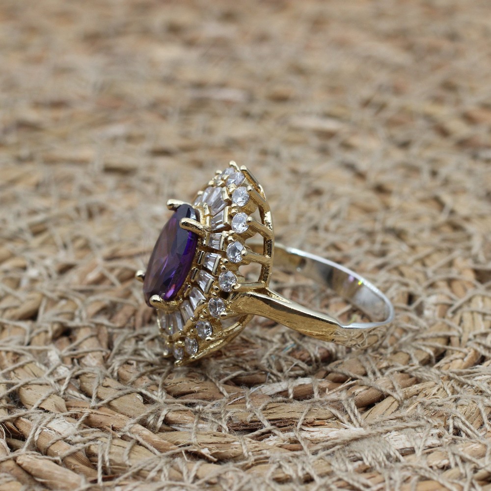 Amethyst Ring, Handmade Women's Ring, Turkish Handmade, Silver Ladies Ring, Ottoman Ring, Authentic, Ladies Ring, 925k Sterling Silver Ring,