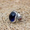 Mens Handmade Ring, Eagle Men's Ring, Turkish Handmade Silver Men Ring, Ottoman Ring, Sapphire Ring, Gift for Him, 925k Sterling Silver Ring Mens Handmade Ring, Eagle Men's Ring, Turkish Handmade Silver Men Ring, Ottoman Ring, Sapphire Ring, Gift for Him, 925k Sterling Silver Ring