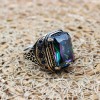 Mystic Topaz Men's Ring, Handmade Men's Ring, Turkish Handmade Silver Ring, Ottoman Ring, Men's Jewelry, Gift for Him, 925 Sterling Silver