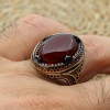 Turkish Handmade Silver Mens Ring, Men's Agate Ring, Handmade Ring, Ottoman Men Ring, Men's Jewelry, Gift for Him, 925k Sterling Silver Ring