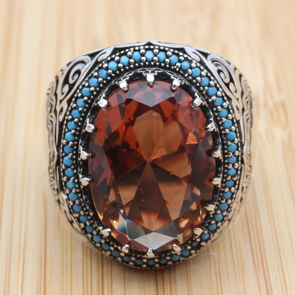 Men's Handmade Ring, Turkish Handmade Silver Men Ring, Ottoman Ring, Alexandrite Ring, Men's Jewelry, Alexandrite, 925k Sterling Silver Ring