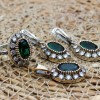 Emerald Set, Authentic Set, Handmade Set Women, Turkish Handmade, Ladies Jewelry Set, Earring, Pendant, Ladies Set, 925k Sterling Silver Emerald Set, Authentic Set, Handmade Set Women, Turkish Handmade, Ladies Jewelry Set, Earring, Pendant, Ladies Set, 925k Sterling Silver