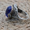 Mens Handmade Ring, Turkish Handmade Silver Men Ring, Ottoman Ring, Aquamarine Ring, Men's Jewelry, Gift for Him, 925k Sterling Silver Ring