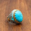Turquoise Men's Ring, Handmade Ring, Turkish Handmade Silver Men Ring, Ottoman Ring, Men's Jewelry, Gift for Him, 925k Sterling Silver Ring Turquoise Men's Ring, Handmade Ring, Turkish Handmade Silver Men Ring, Ottoman Ring, Men's Jewelry, Gift for Him, 925k Sterling Silver Ring