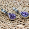 Amethyst Ladies Earring, Stud Earring, Handmade Women's Earring, Turkish Handmade, Ottoman Ladies Earring, Gift For Her, 925 Sterling Silver