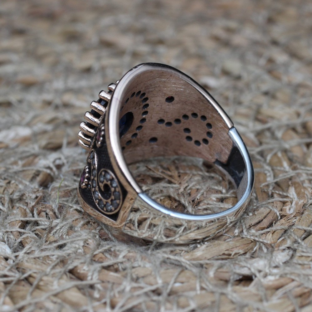 Sapphire Ladies Ring, Handmade Women's Ring, Authentic Ring, Turkish Handmade Ring, Ottoman Women Ring, Ladies Ring, 925k Sterling Silver Sapphire Ladies Ring, Handmade Women's Ring, Authentic Ring, Turkish Handmade Ring, Ottoman Women Ring, Ladies Ring, 925k Sterling Silver