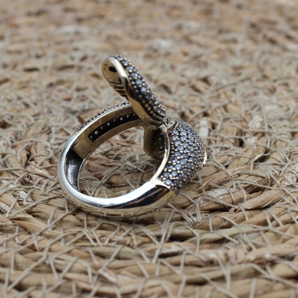 Zircon Snake Ring, Handmade Women's Ring, Turkish Handmade, Silver Ladies Ring,  Snake Ring, Ladies Ring, 925k Sterling Silver Ring, Snake