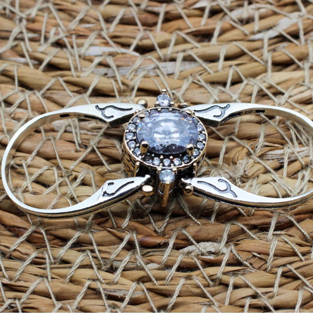 Two Stone Ladies Ring, Quartz Ladies Ring, Zircon Ring, Handmade Women Ring, Reversible Ring, Ottoman Women's Ring, 925 Sterling Silver, Two Stone Ladies Ring, Quartz Ladies Ring, Zircon Ring, Handmade Women Ring, Reversible Ring, Ottoman Women's Ring, 925 Sterling Silver,
